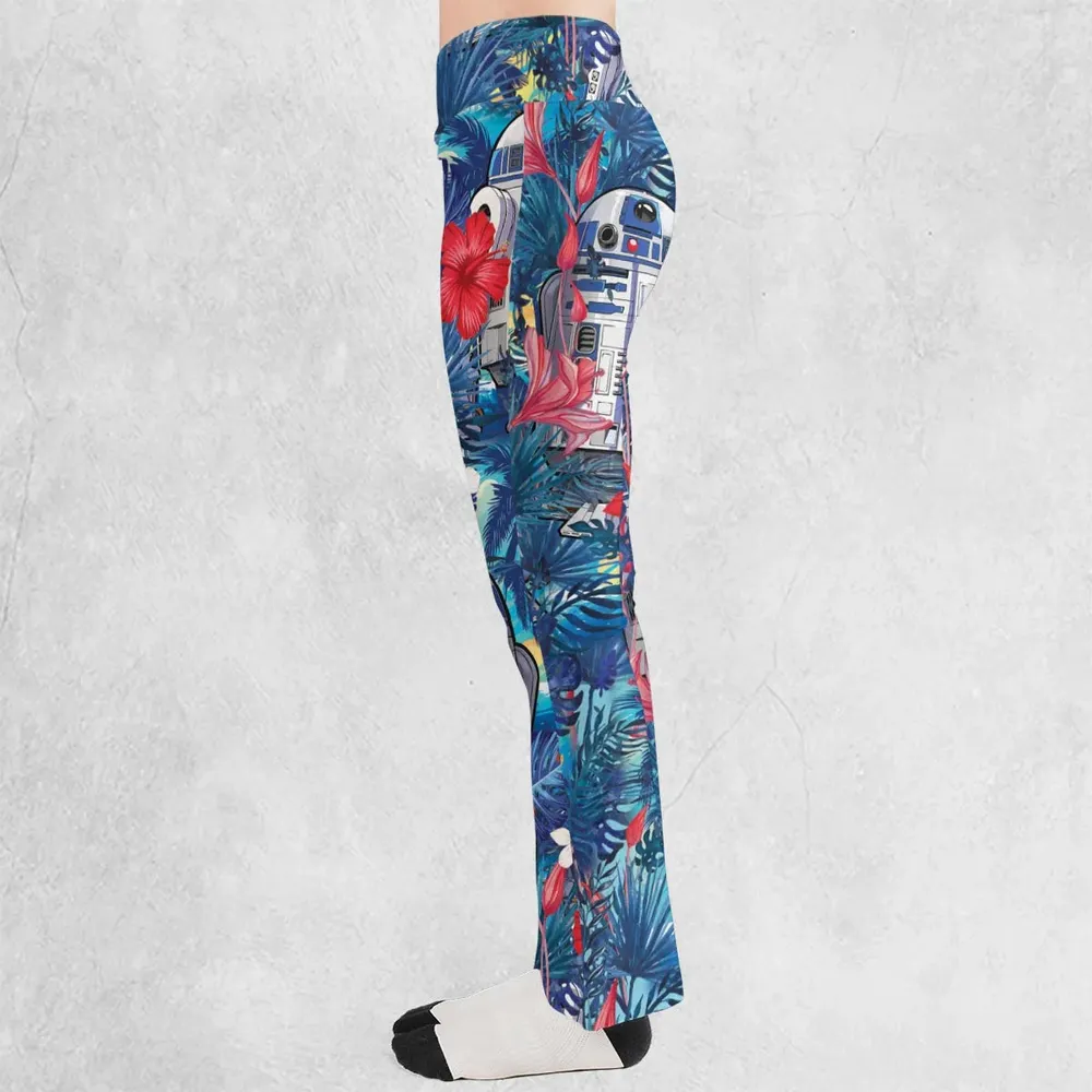 Summer Vacation R2 D2 Tropical Flare Leggings - 3