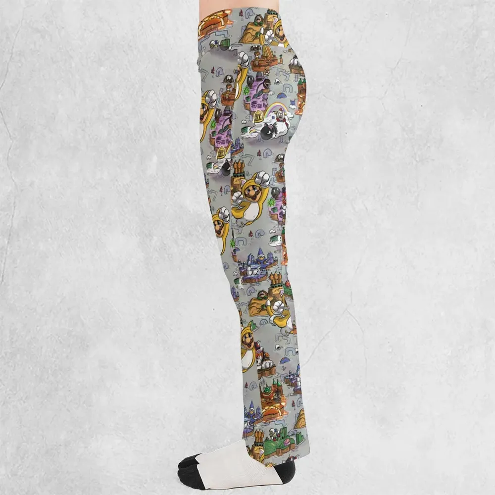 Mushroom World Super Mario Worlds Flare Leggings - 3