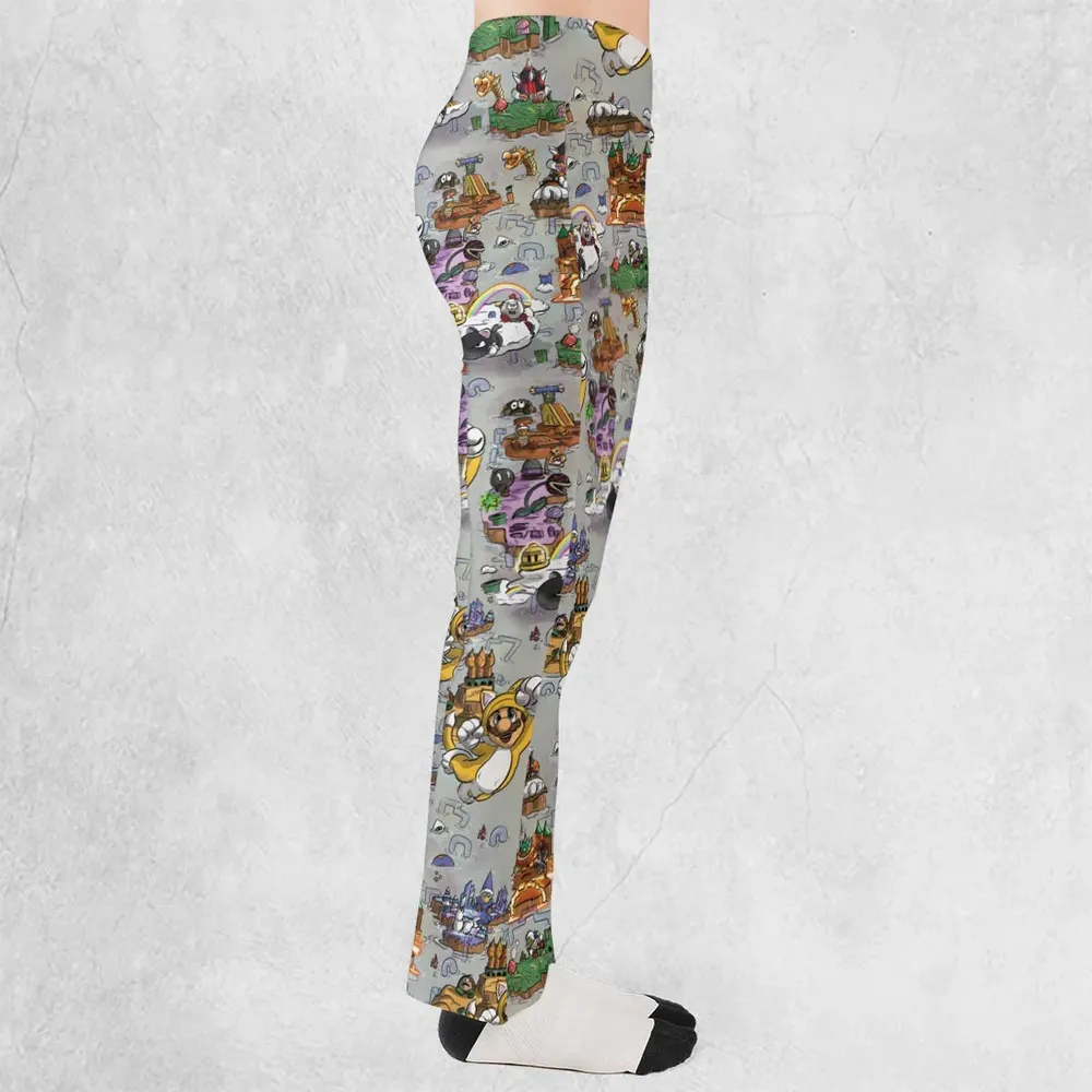 Mushroom World Super Mario Worlds Flare Leggings - 2