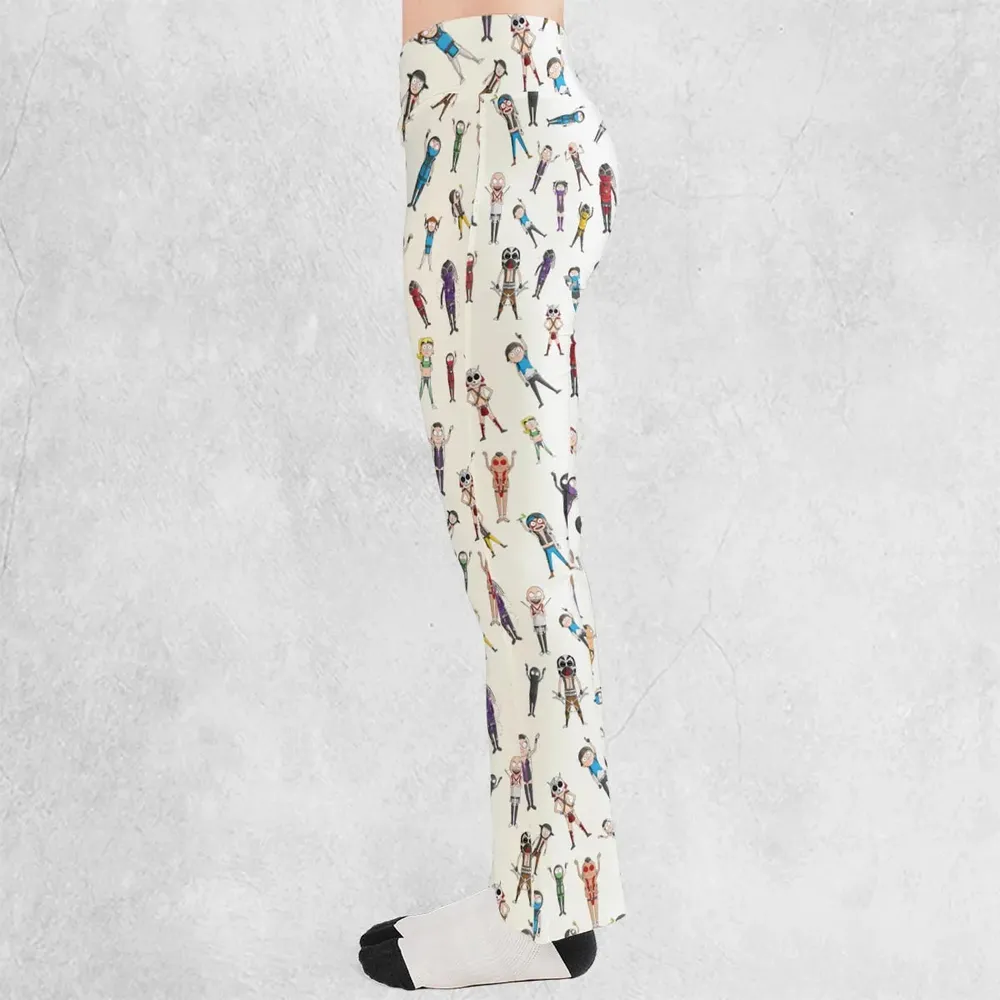Morty Kombat Morty and Mortal Kombat Mashup Flare Leggings - 3