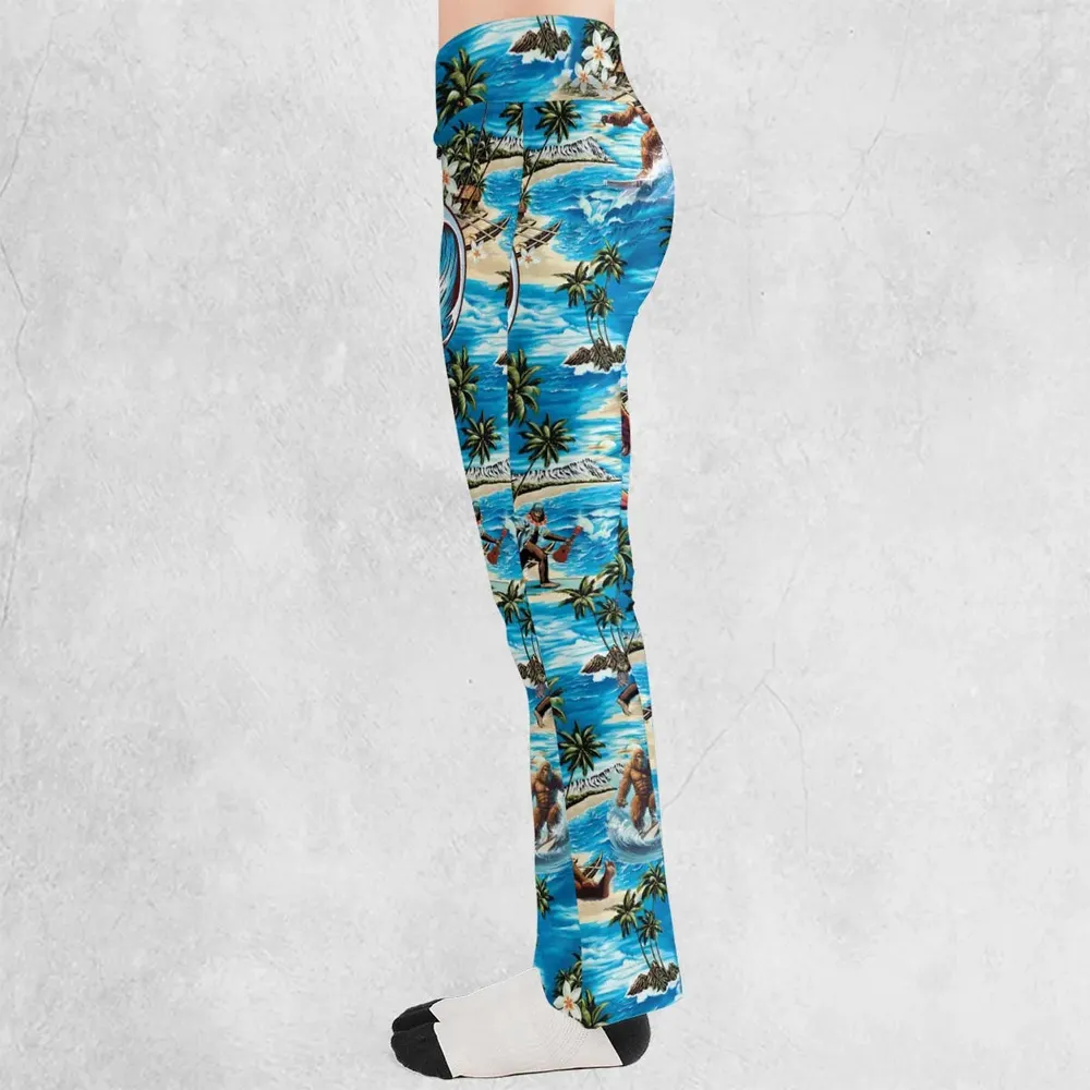 Bigfoot Surfing Summer Vibes Flare Leggings - 3