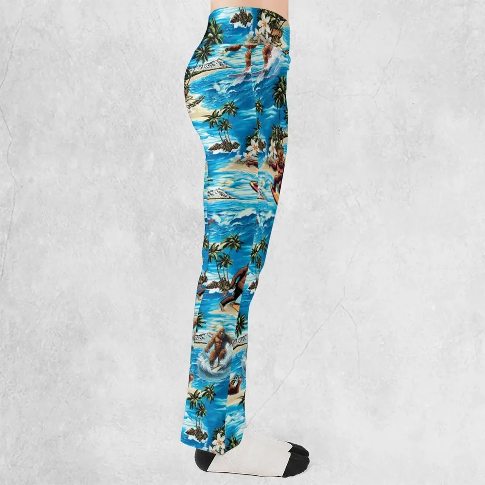 Bigfoot Surfing Summer Vibes Flare Leggings - 2