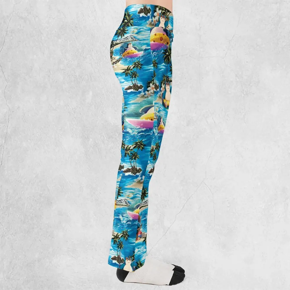 Snorlax Surfing Summer Vibes Flare Leggings - 2