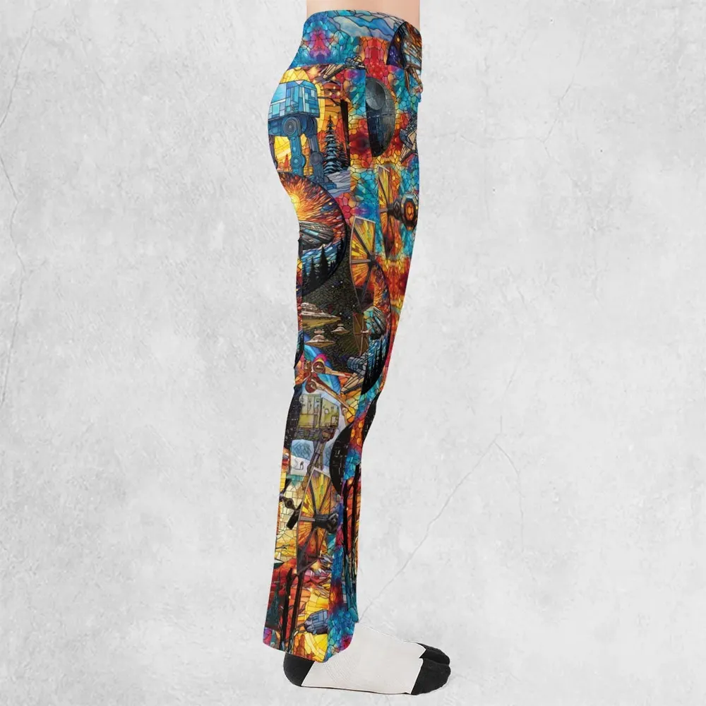 Spaceships Death Star Suncatcher Glass Flare Leggings - 2