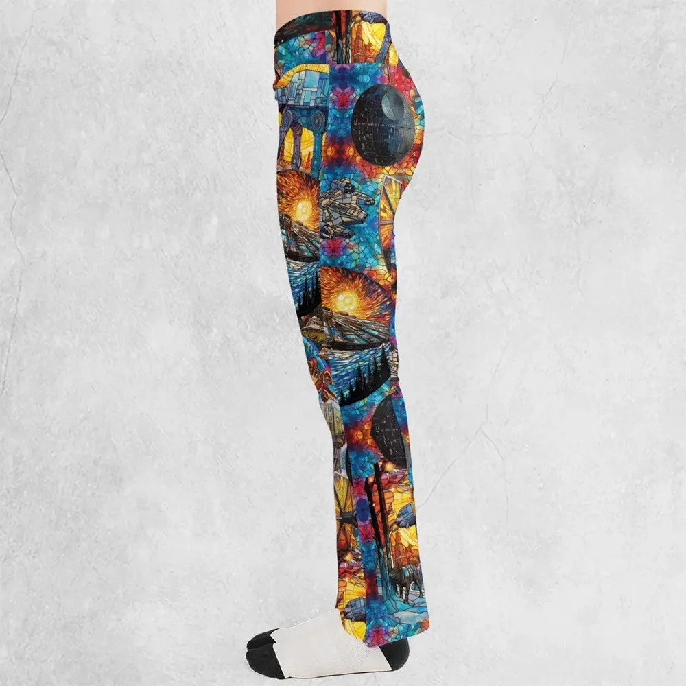 Spaceships Death Star Suncatcher Glass Flare Leggings - 3