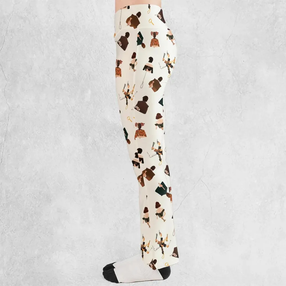 Clue The Movie Characters Pattern Flare Leggings - 3