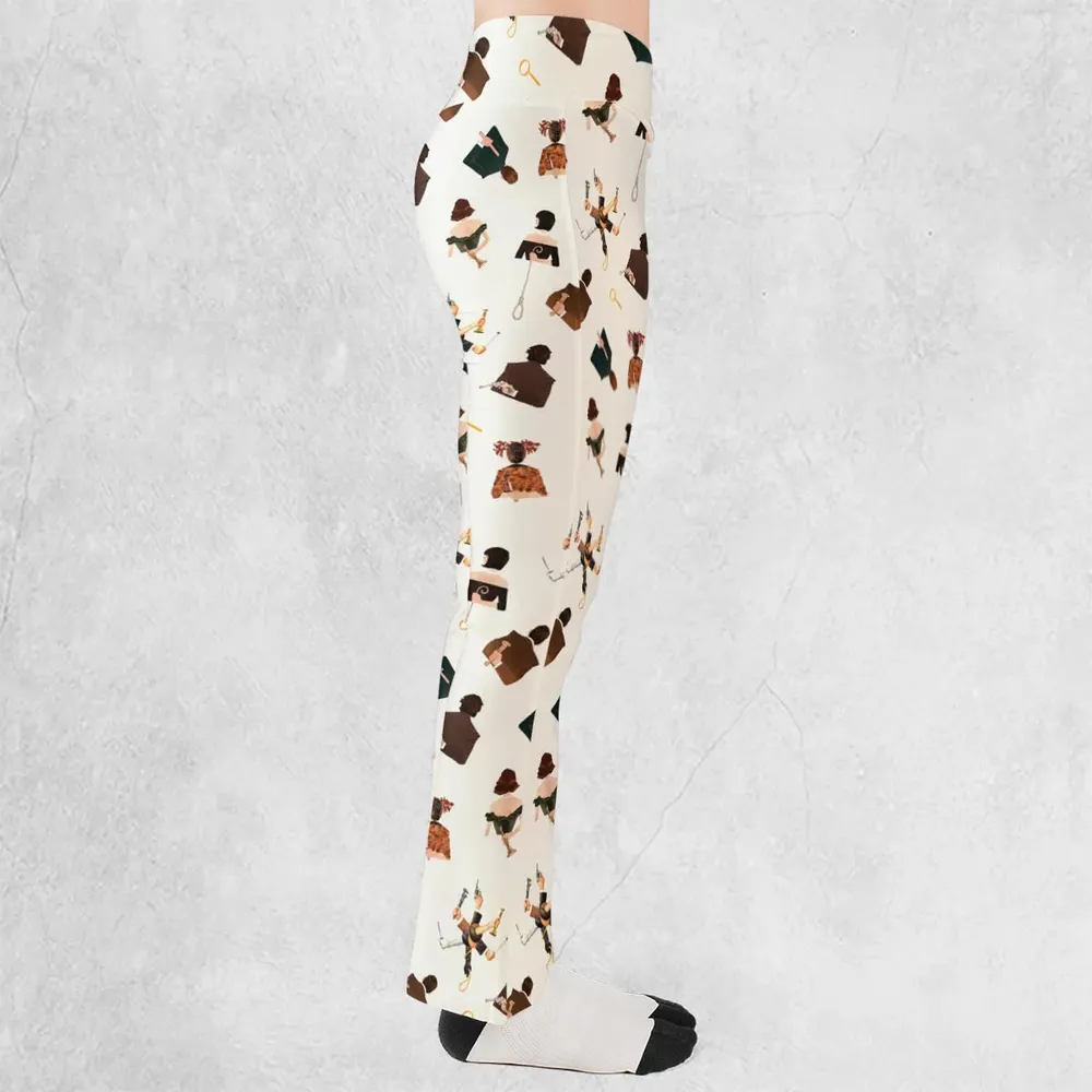Clue The Movie Characters Pattern Flare Leggings - 2