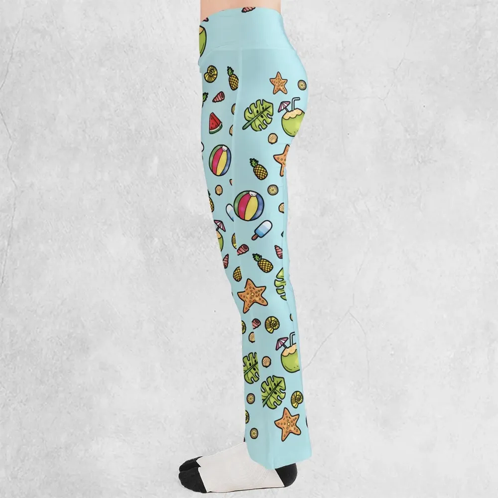 Summer Galaxy Groot Flare Leggings - 3