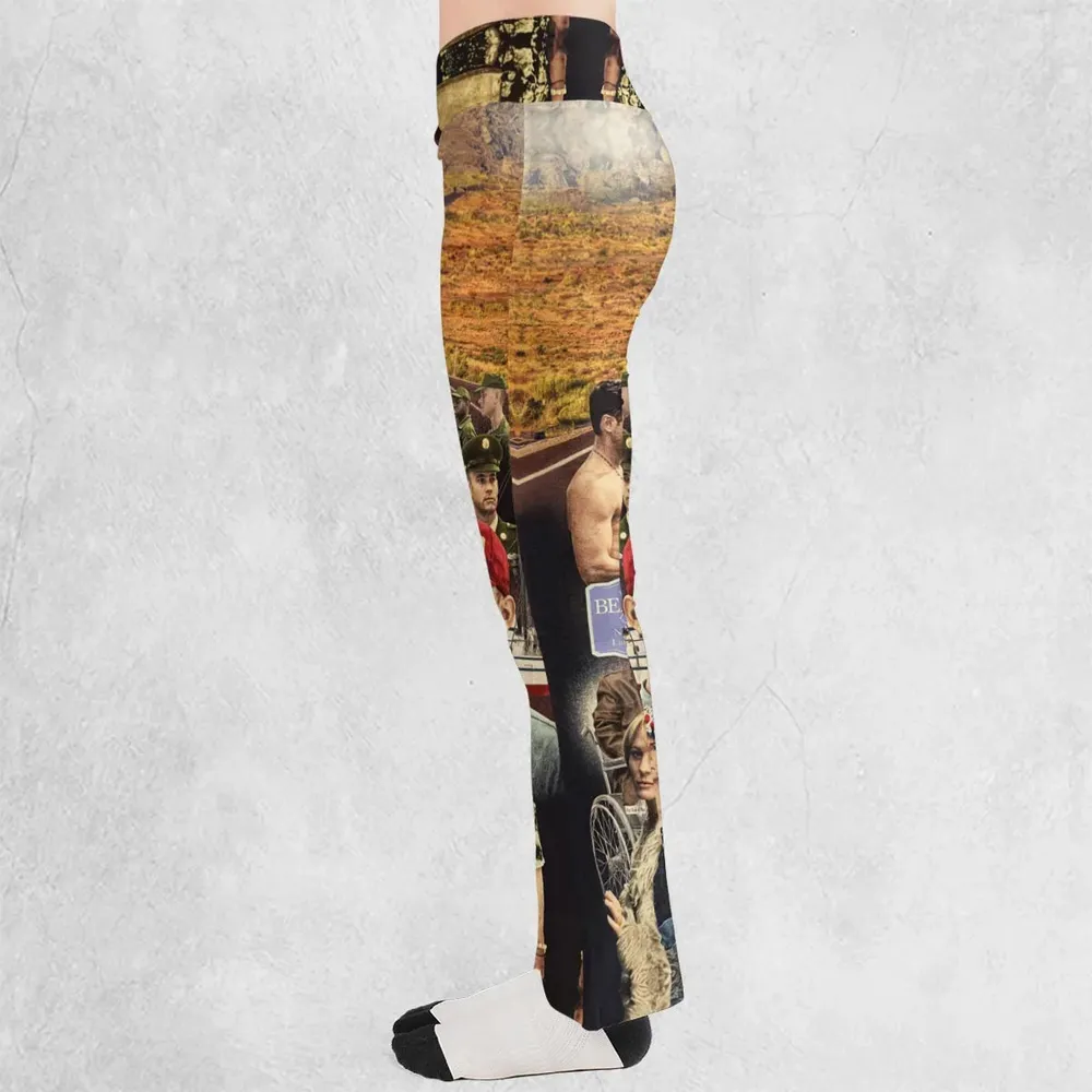 Forrest Gump's Journey Collage Flare Leggings - 3