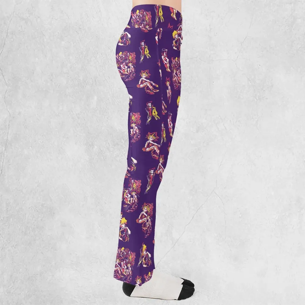 Yu Gi Oh Characters Patterns Flare Leggings - 2