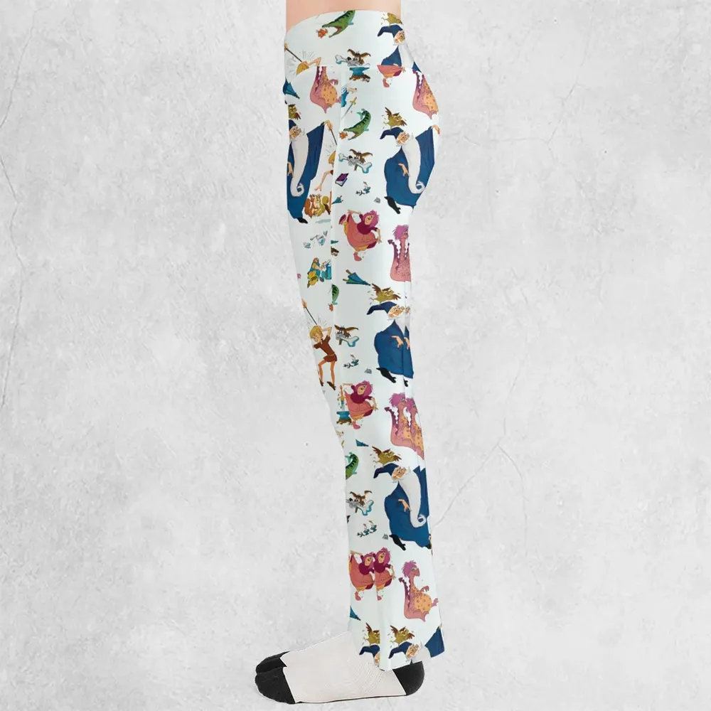 Sword in the Stone Pattern Flare Leggings - 3