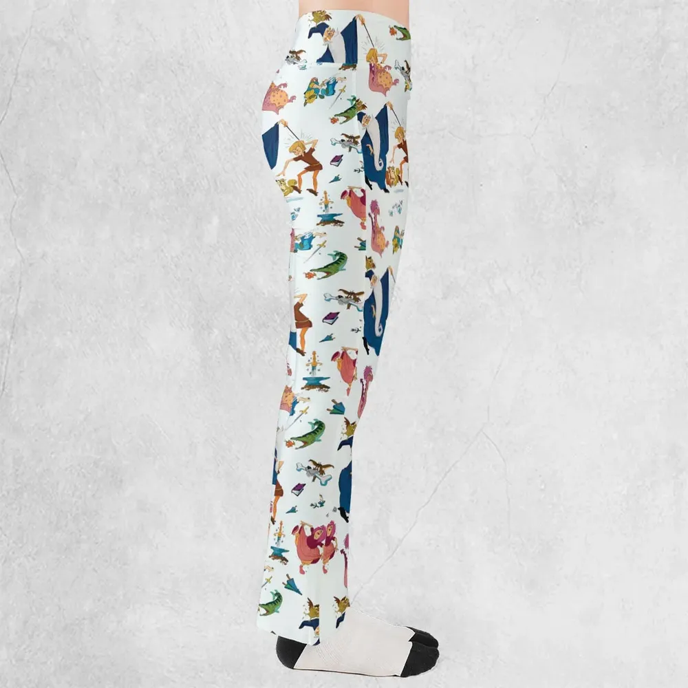 Sword in the Stone Pattern Flare Leggings - 2
