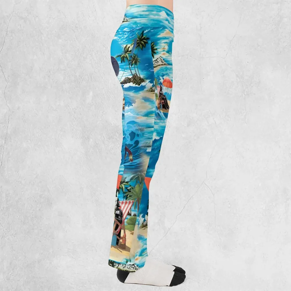Darth Vader Surfing Flare Leggings - 2