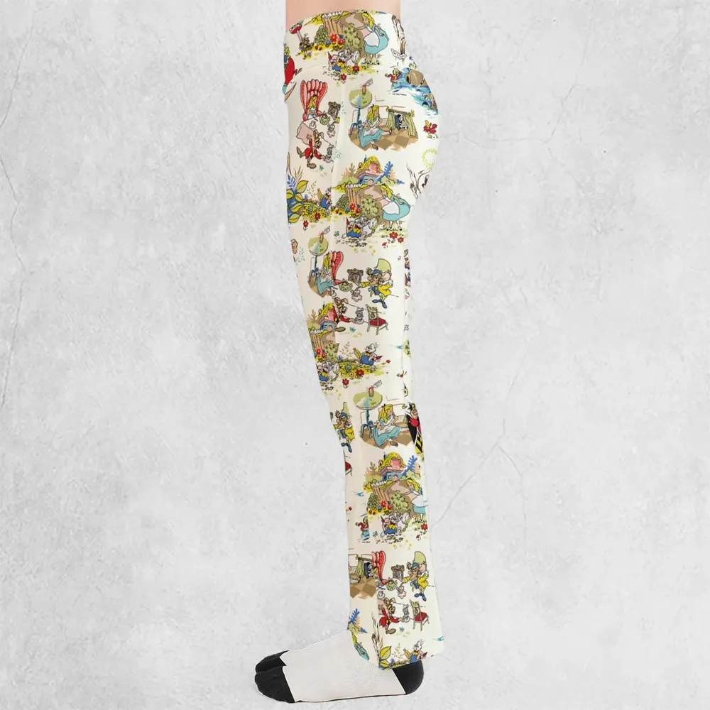 Alice In Wonderland Pattern Flare Leggings - 3