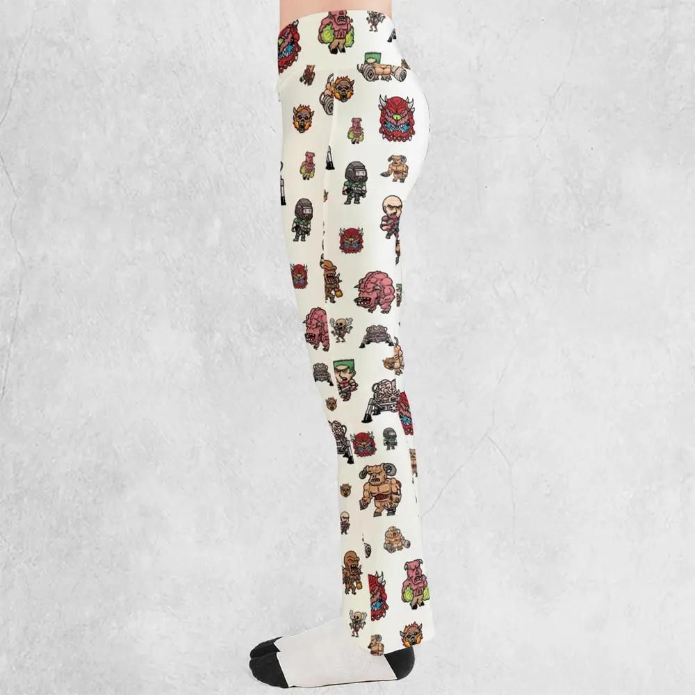 Doom Chibi Characters Flare Leggings - 3
