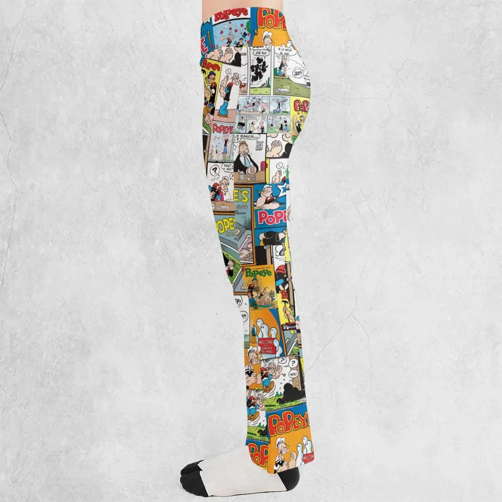 Olive Oyl Popeye Comic Flare Leggings - 3