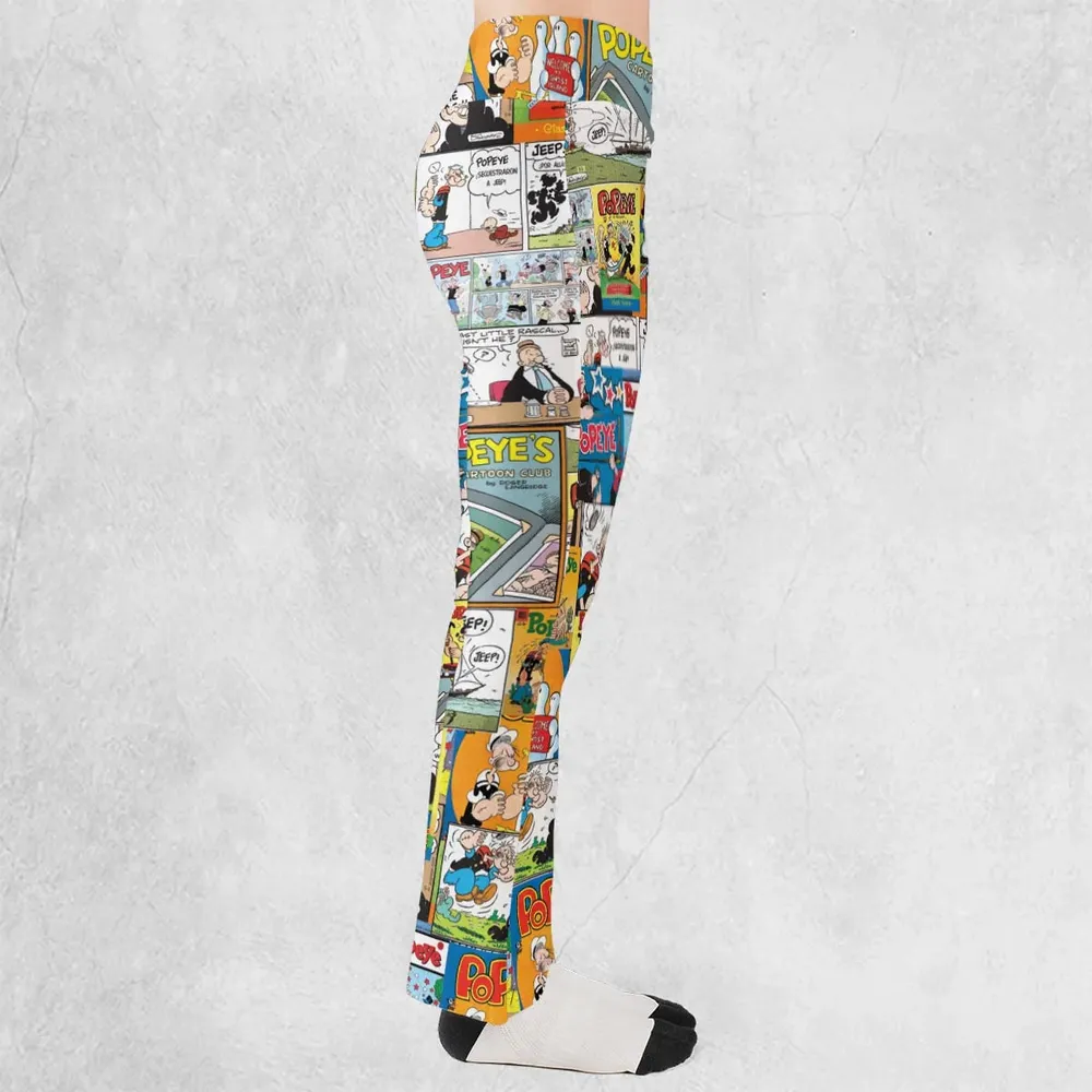 Olive Oyl Popeye Comic Flare Leggings - 2