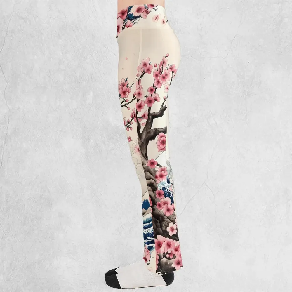 Pink Flower Dice DnD Flare Leggings - 3