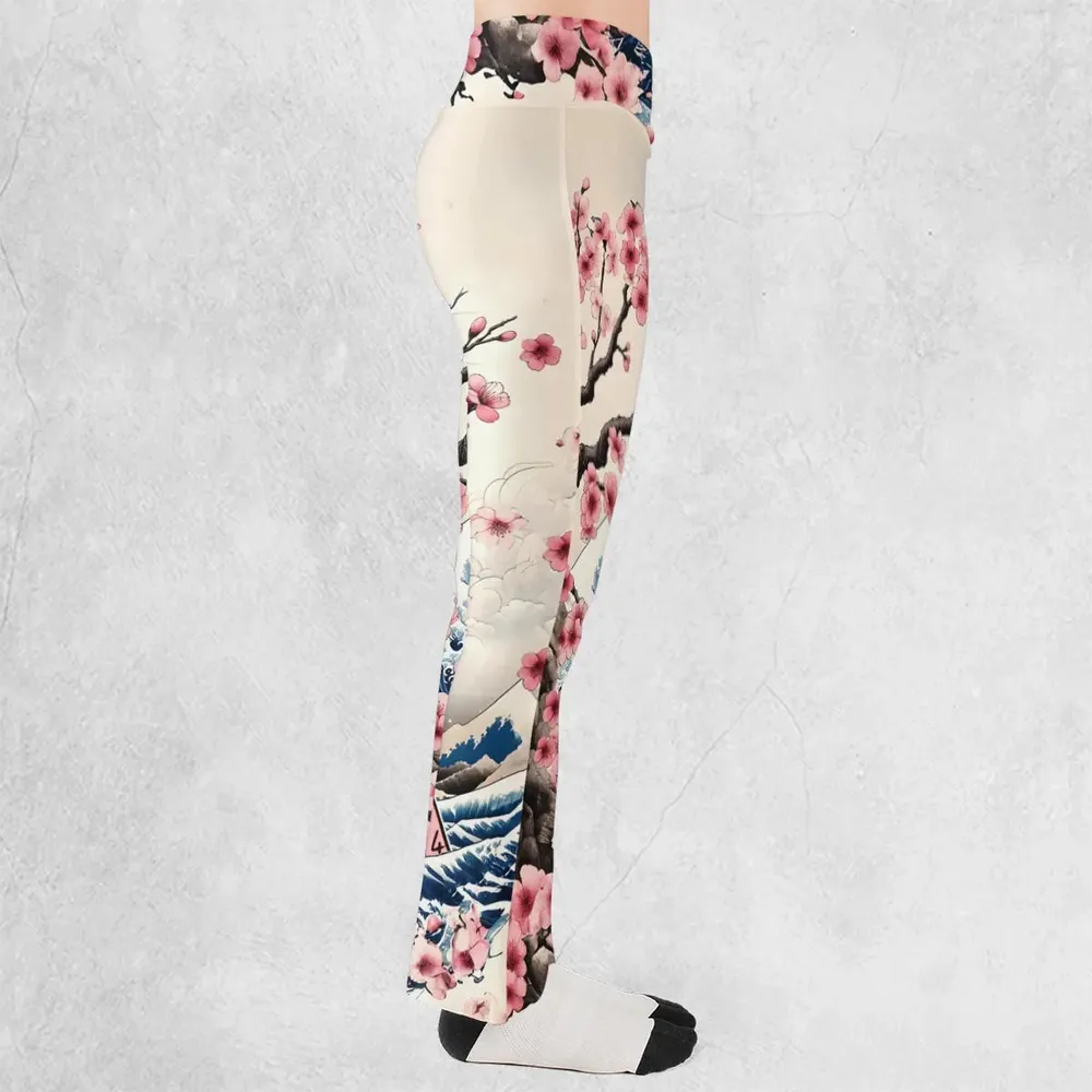 Pink Flower Dice DnD Flare Leggings - 2