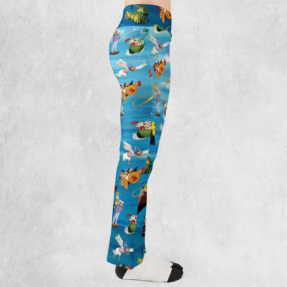 Chasing The Rescuers Characters Flare Leggings - 2