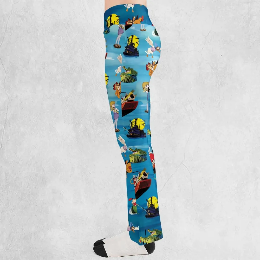 Chasing The Rescuers Characters Flare Leggings - 3