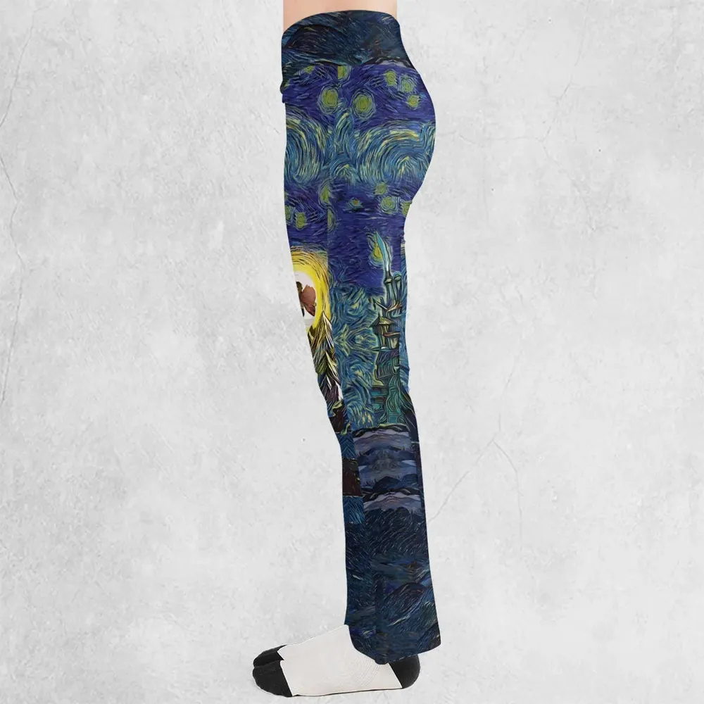 Howl’s Moving Castle Starry Night Flare Leggings - 3