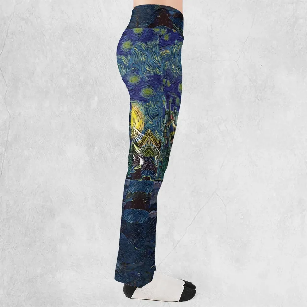 Howl’s Moving Castle Starry Night Flare Leggings - 2