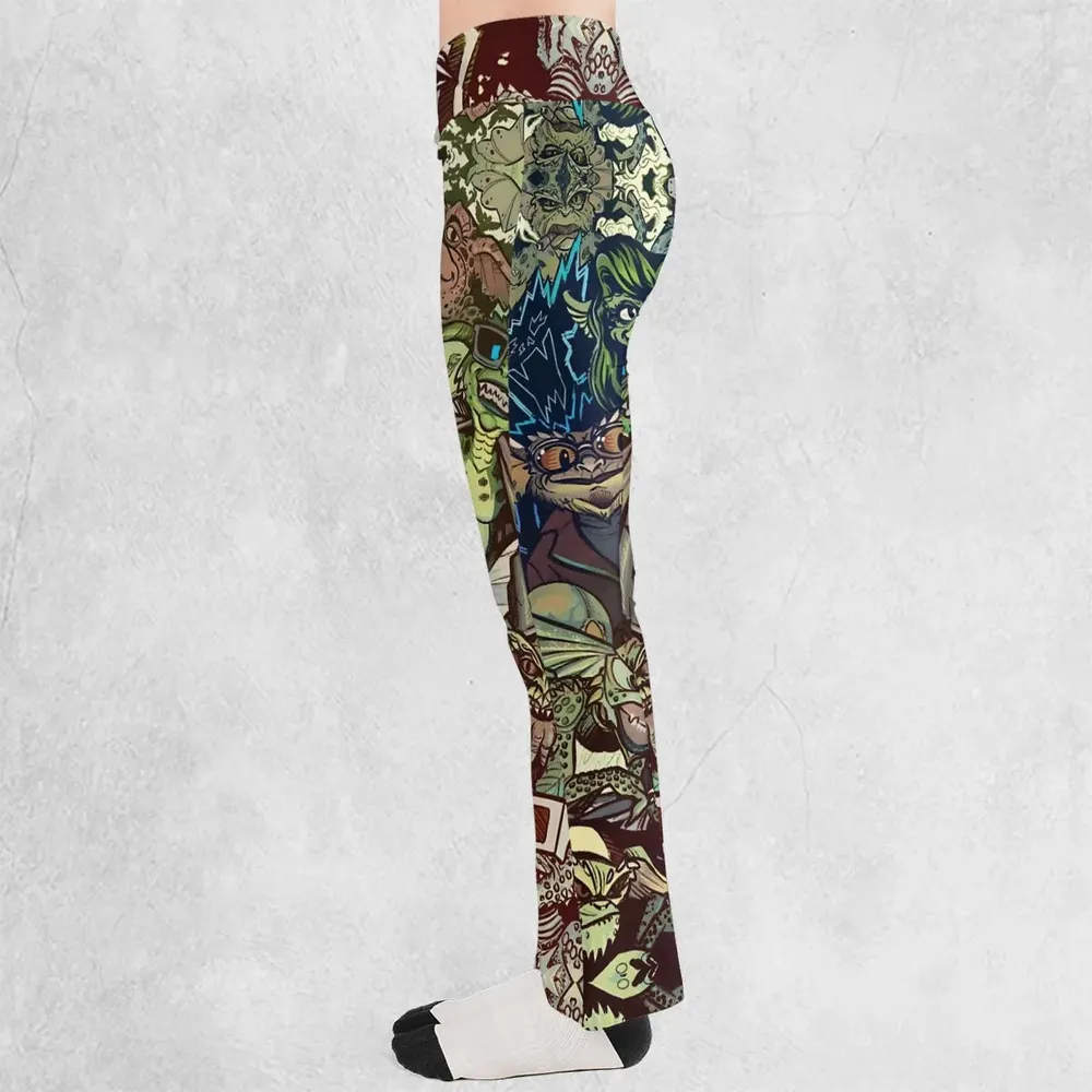 Tropical Gremlins Flare Leggings - 3
