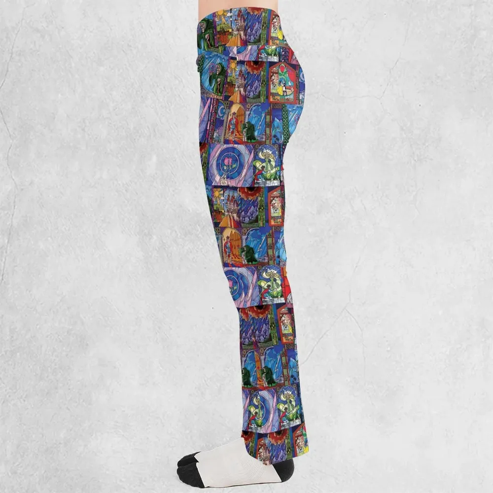 Beauty And The Beast Story Windows Flare Leggings - 3