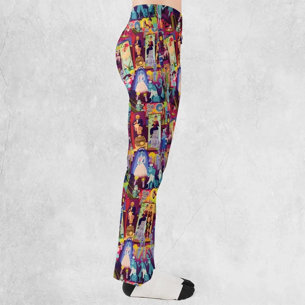 Retro Mansion Collage Flare Leggings - 2