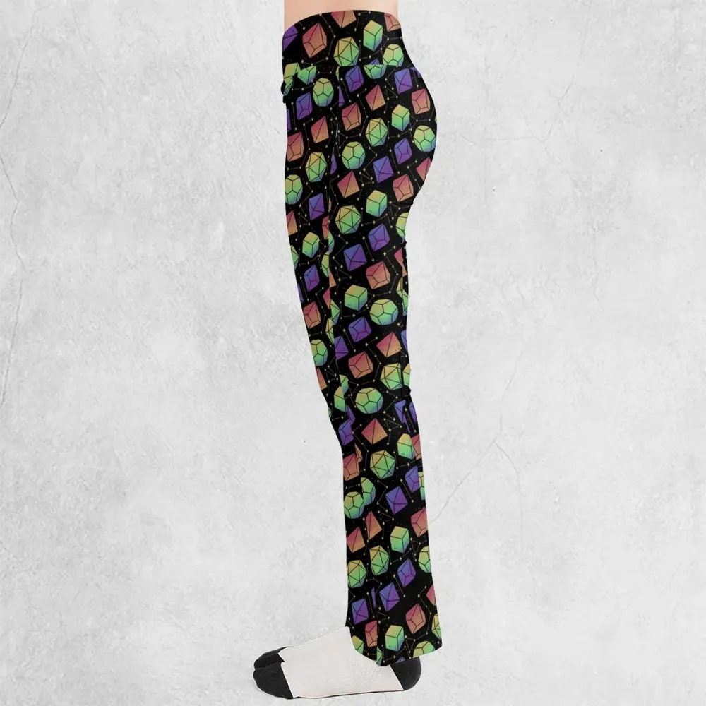 Rainbow Galaxy DnD Flare Leggings - 3