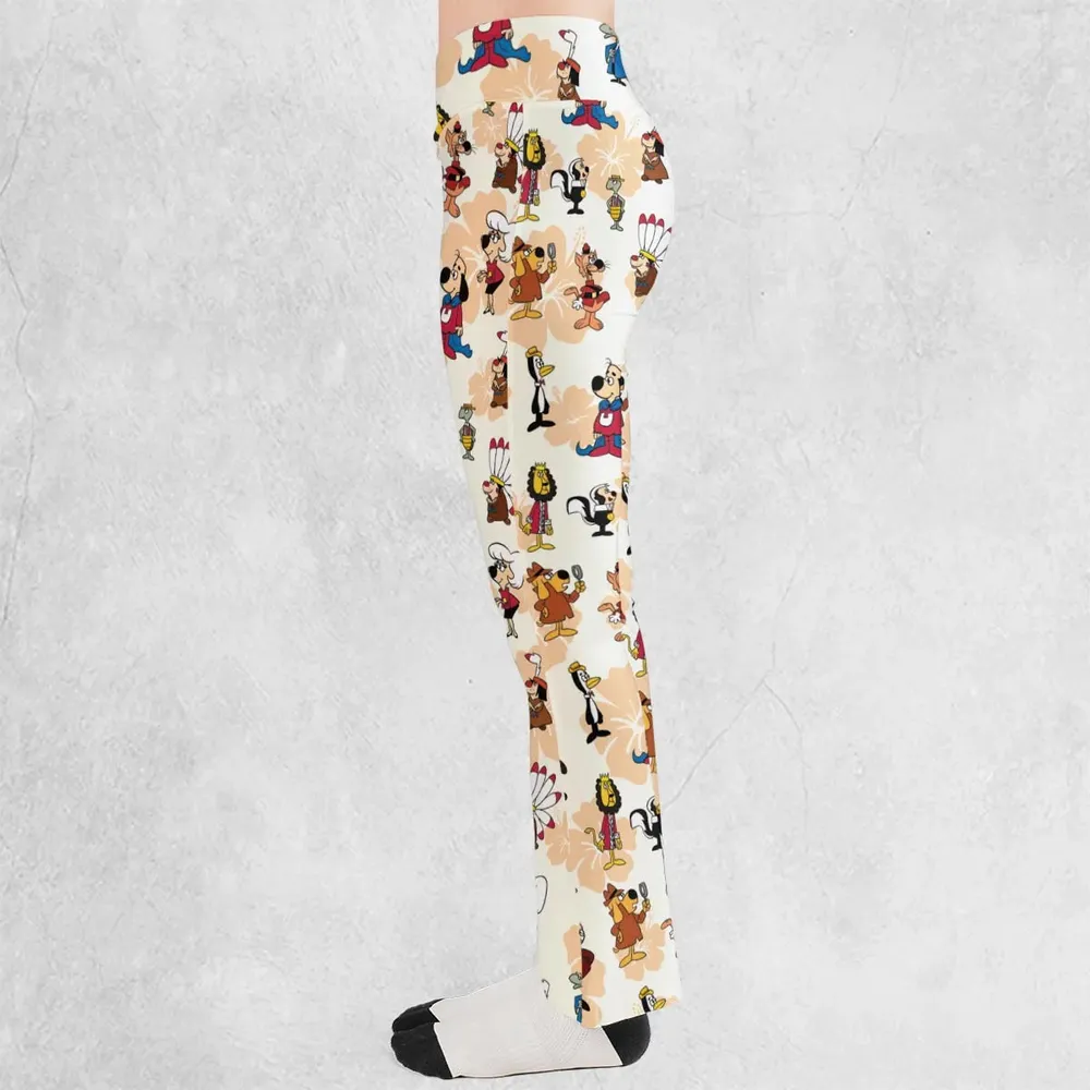 Nostalgia Underdog Characters Flare Leggings - 3