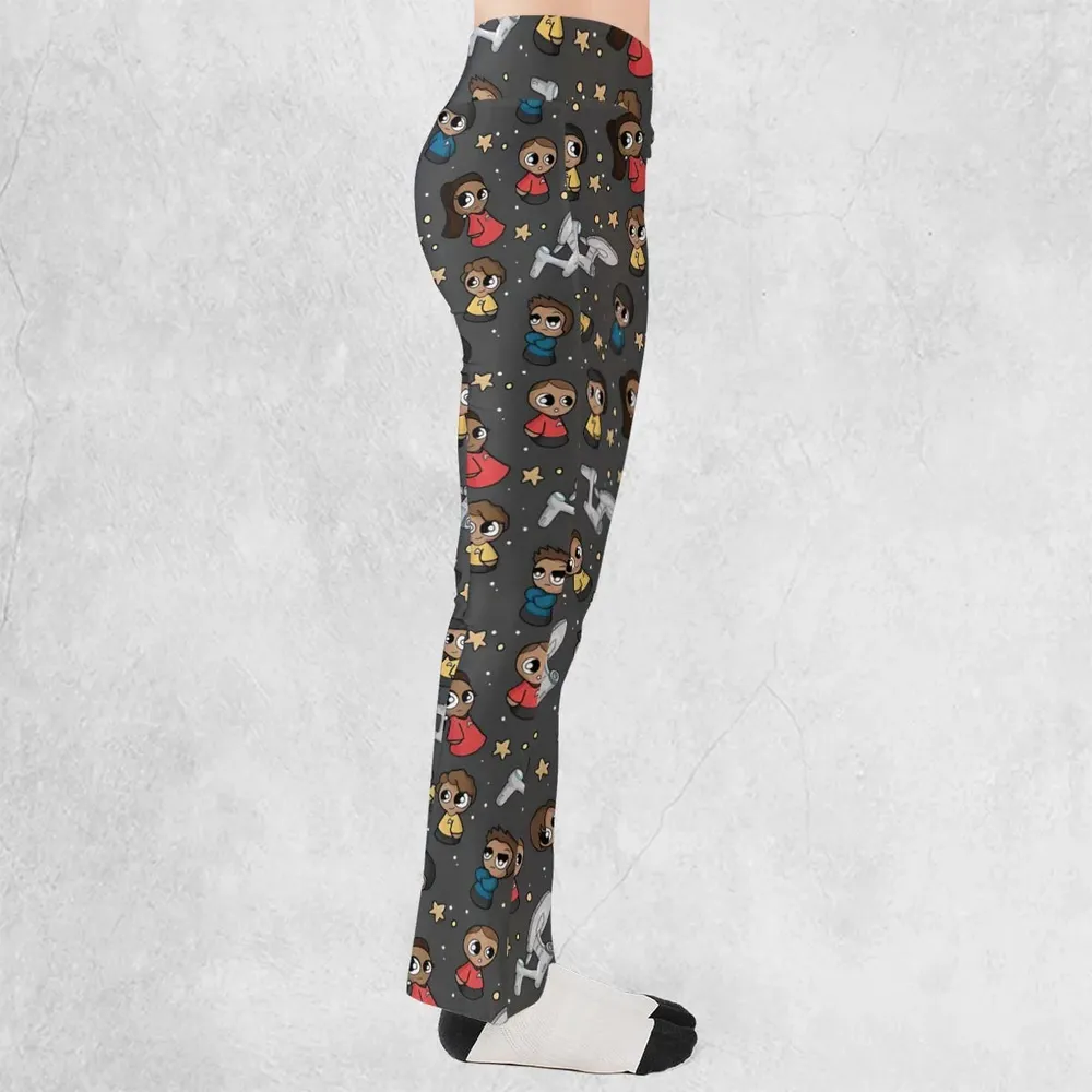 Cute Space Star Trek Flare Leggings - 2