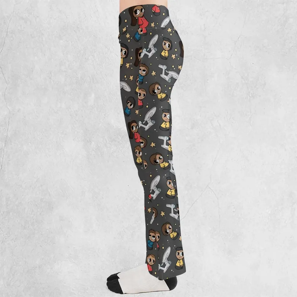 Cute Space Star Trek Flare Leggings - 3