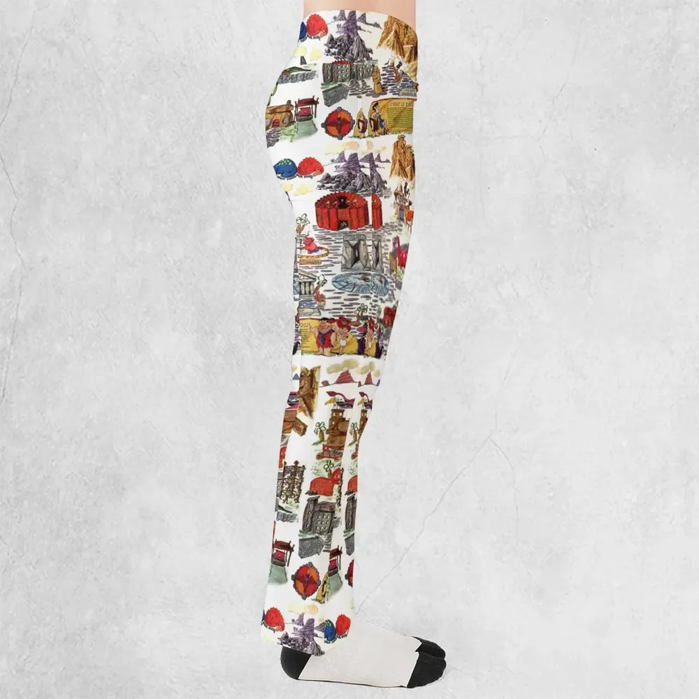 History Of Bedrock Flintstones Flare Leggings - 2