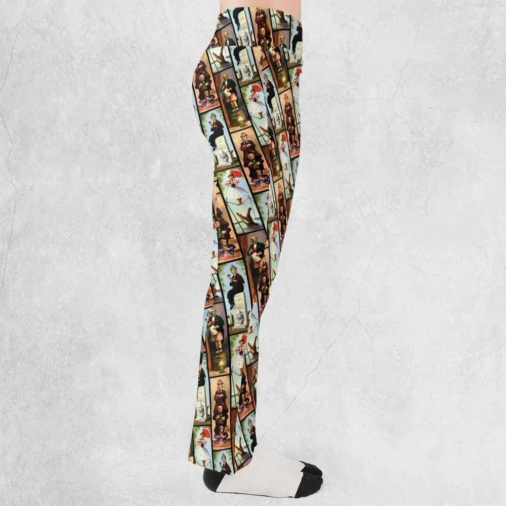 Haunted Mansion Vintage Stretch Pattern Flare Leggings - 2