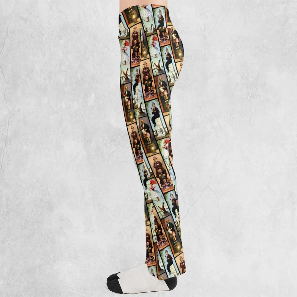 Haunted Mansion Vintage Stretch Pattern Flare Leggings - 3