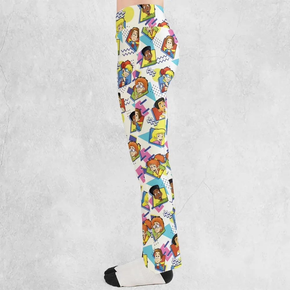 90s Pattern and Kids Club Flare Leggings - 3