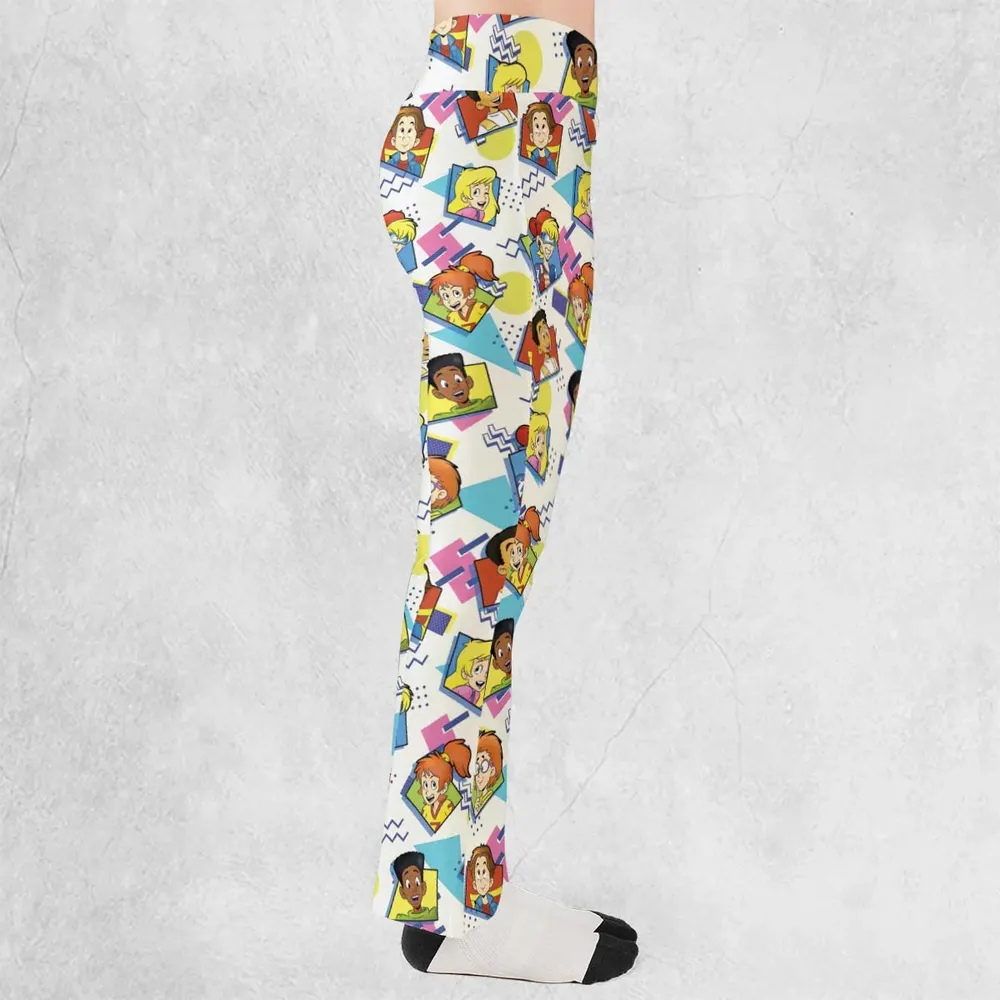 90s Pattern and Kids Club Flare Leggings - 2