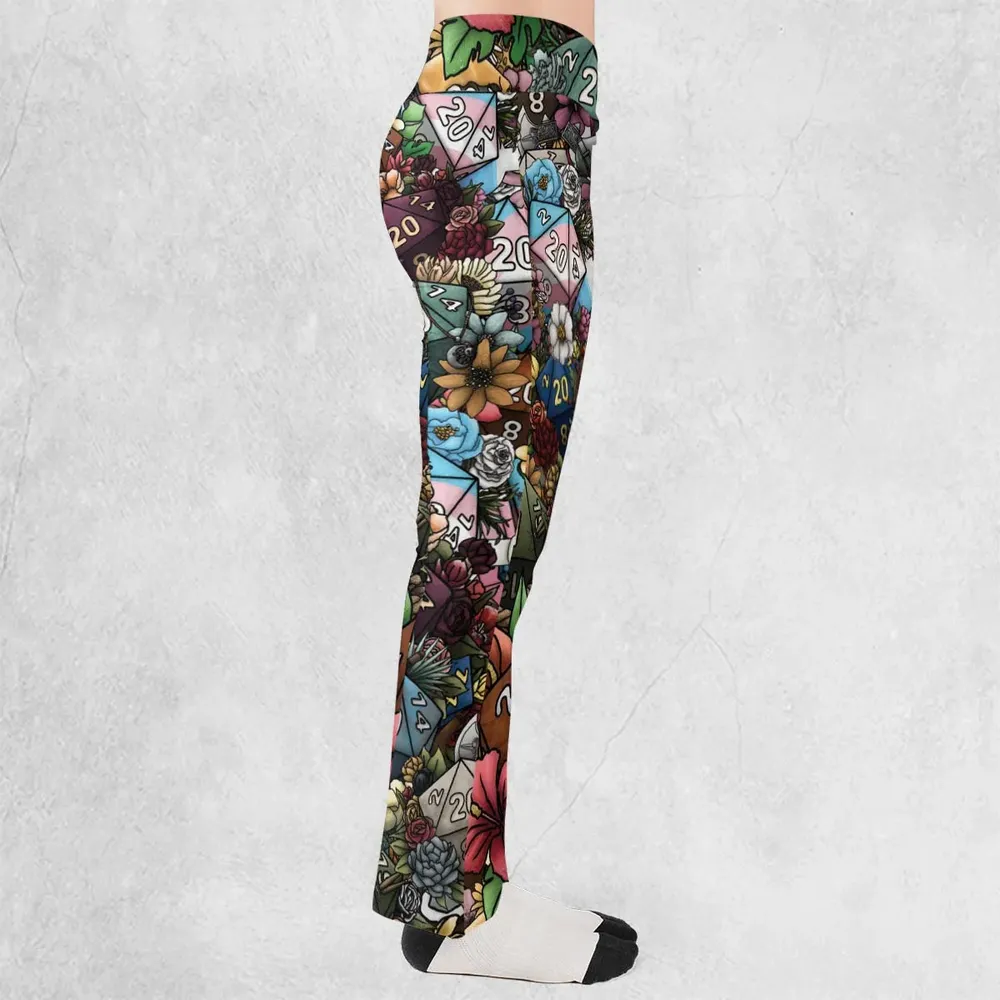 Flower Dice DnD Flare Leggings - 2