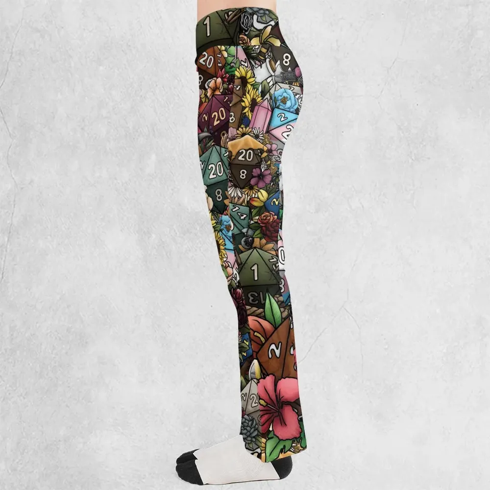 Flower Dice DnD Flare Leggings - 3