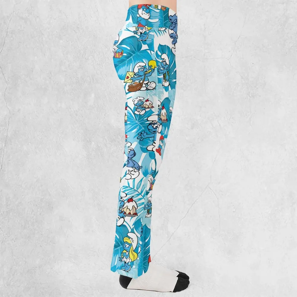 The Smurfs Pattern Flare Leggings - 2