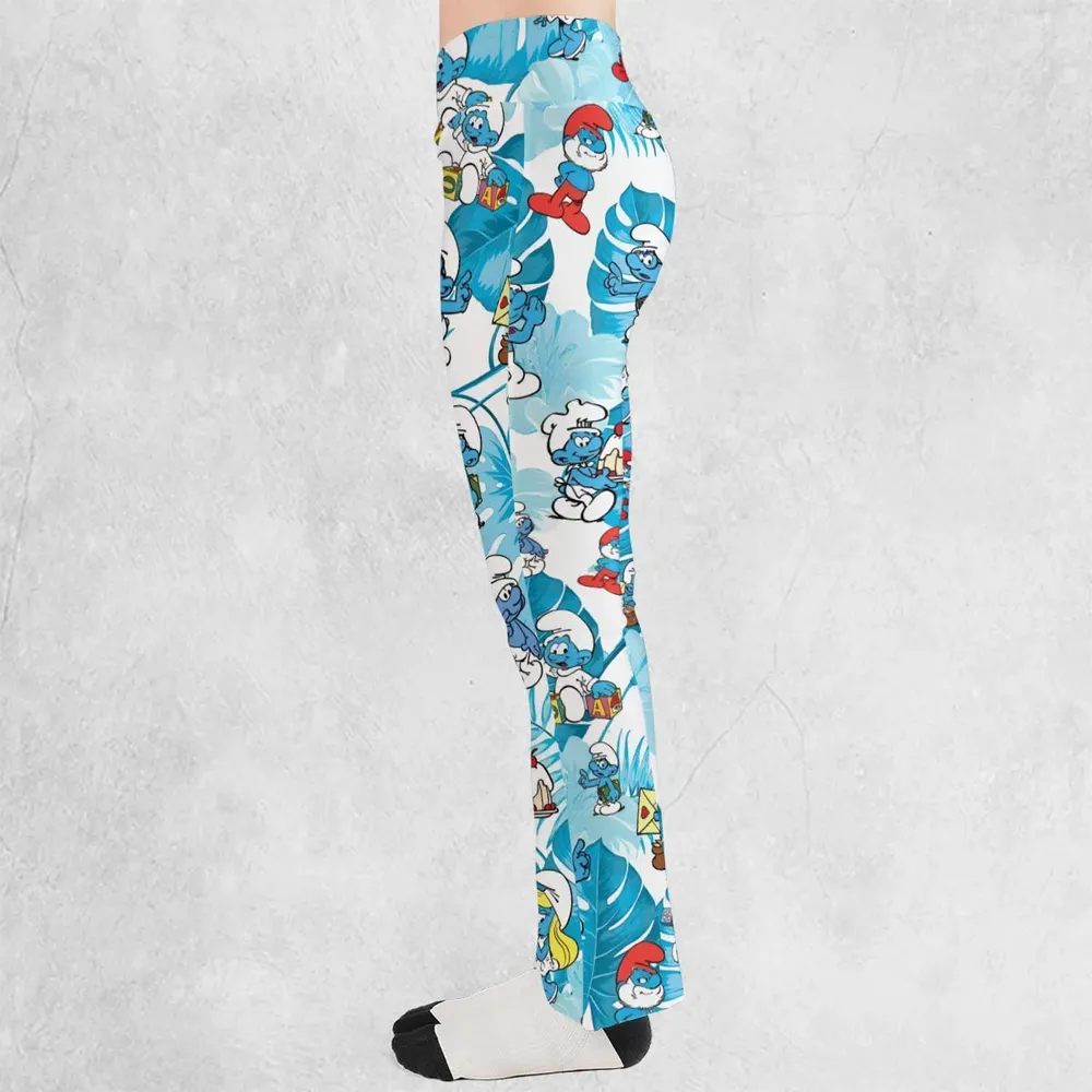 The Smurfs Pattern Flare Leggings - 3
