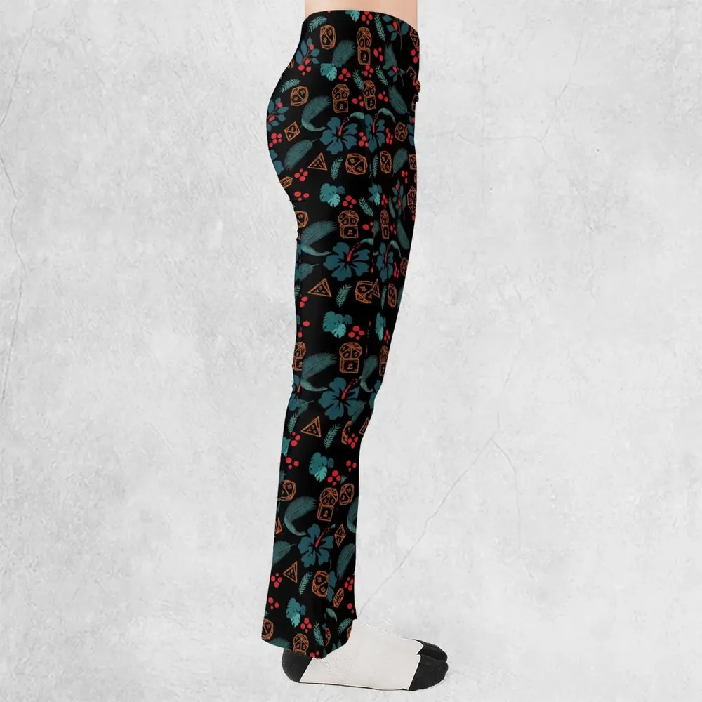 Floral Dice DnD Flare Leggings - 2