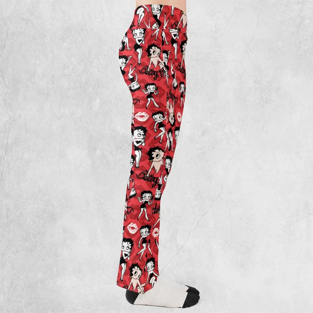 Betty Boop Singer Cartoon Sexy Flare Leggings - 2