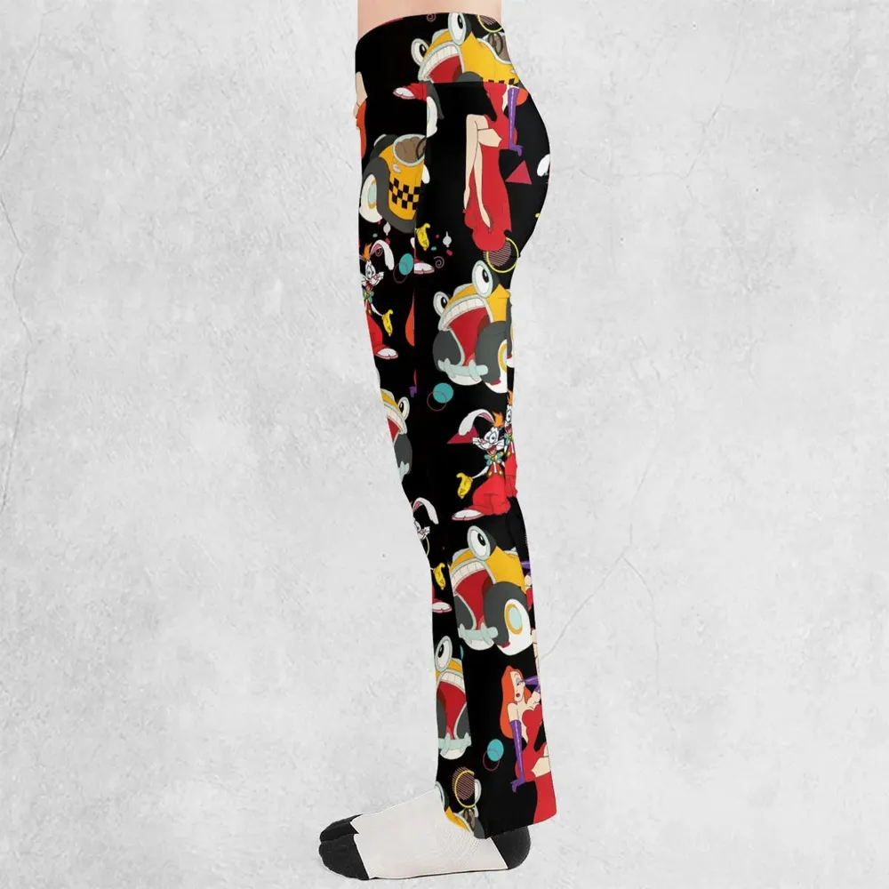 Retro 90s Jessica Rabbit Roger Rabbit Flare Leggings - 3