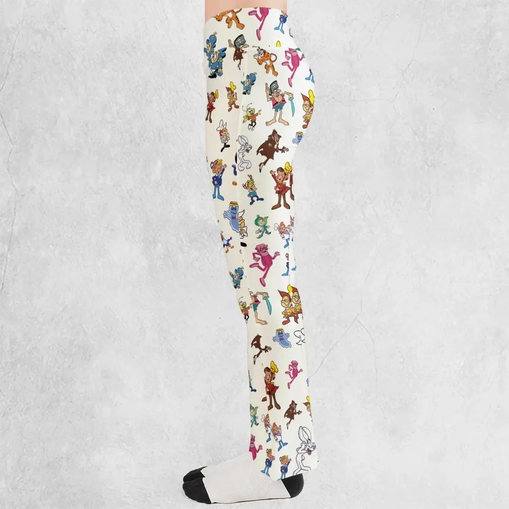 80s 90s Commercial Mascot Cereal Flare Leggings - 3