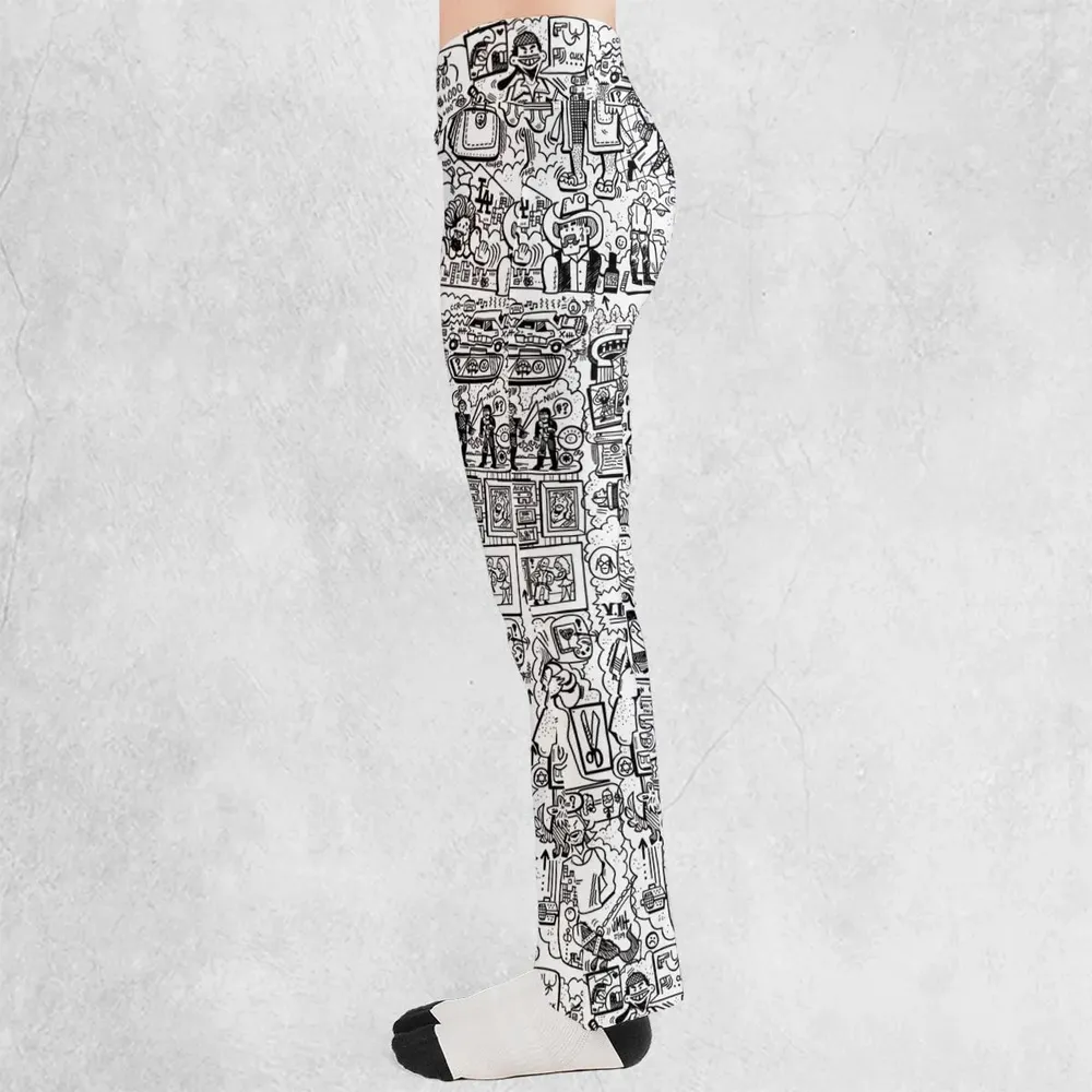 The Big Lebowski Doodles Flare Leggings - 3