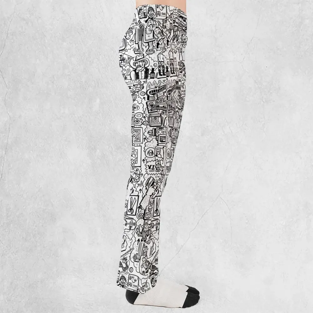 The Big Lebowski Doodles Flare Leggings - 2