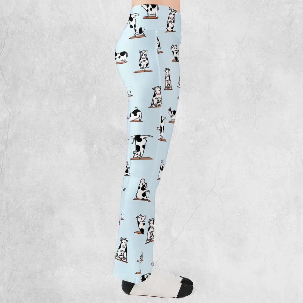 Moo Yoga Pattern Flare Leggings - 2